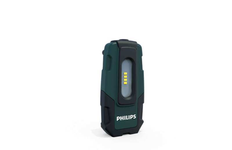 PHILIPS Inspection lamp 11006105 LED Ecopro 20, 220lumen, Li-ion charged lamp, hanging, micro USB
Lamp Type: LED, Voltage [V]: 3,7, Rated Power [W]: 2, Luminous Flux up to [lm]: 220, Battery Capacity [mAh]: 1800, Operational Duration up to [h]: 3,5, Protection Type (IP Code): IP20, Shock Resistance (IK code): IK07 (up to 2.0J), Connection type inlet: Micro-USB