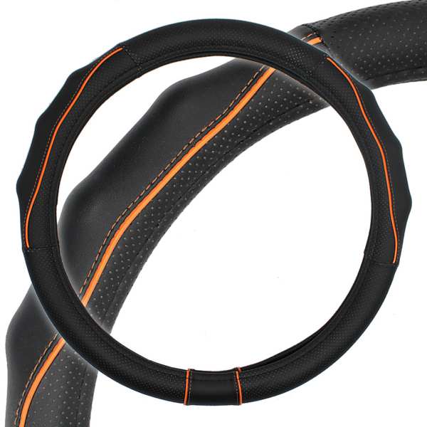 UNIX Steering wheel cover 11115138 Black - with orange strip, size: 38 x 8.2 cm, pu