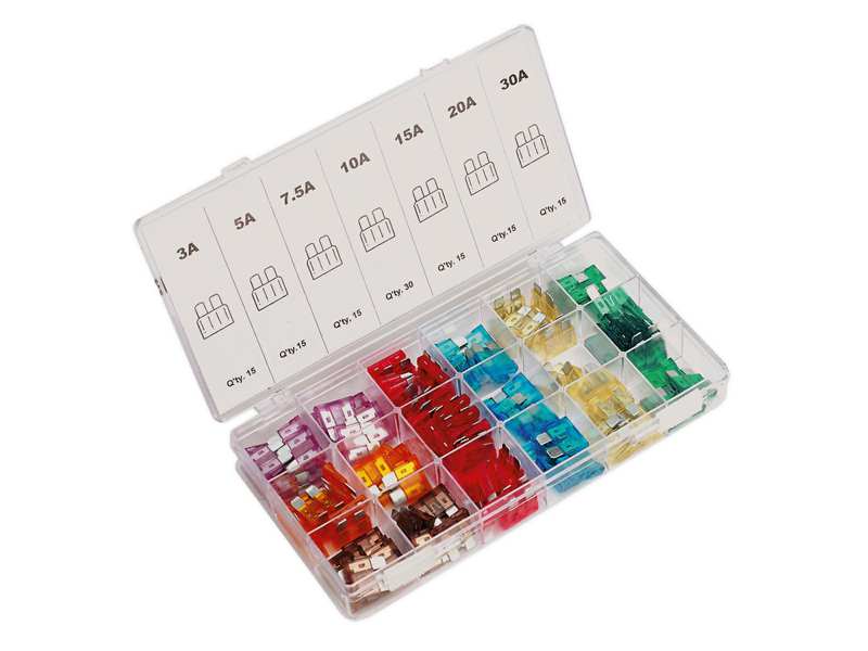 SEALEY Fuse kit 11025787 120 pcs/ package, normal knife: 3A, 5A, 7.5A, 15A, 20A, 30A (15), 10a (x30)