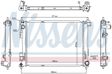 NISSENS Radiator 11119106 Cooling fins material: Aluminium, Core Depth [mm]: 26, Core Length [mm]: 480, Core Width [mm]: 374, Inlet O [mm]: 33, Outlet O [mm]: 35, Radiator type: Brazed cooling fins, Supplementary Article/Info 2: without cap, without expansion tank, Supplementary Article/Supplementary Info: with gaskets/seals, Water Tank Material (radiator): Plastic Technical Information: Radiator with 5mm system-Advanced technology with higher power effect 6.