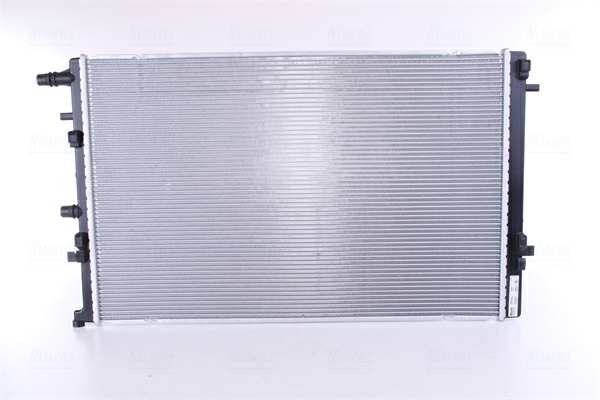 NISSENS Radiator 11119136 Cooling fins material: Aluminium, Core Depth [mm]: 16, Core Length [mm]: 674, Core Width [mm]: 434, Inlet O [mm]: 20, Outlet O [mm]: 20, Radiator type: Brazed cooling fins, Supplementary Article/Info 2: without cap, without expansion tank, Supplementary Article/Supplementary Info: with gaskets/seals, Water Tank Material (radiator): Plastic 1.