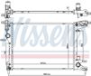 NISSENS Radiator 11119132 Cooling fins material: Aluminium, Core Depth [mm]: 16, Core Length [mm]: 540, Core Width [mm]: 388, Inlet O [mm]: 35,5, Outlet O [mm]: 35,5, Radiator type: Brazed cooling fins, Supplementary Article/Info 2: without cap, without expansion tank, Supplementary Article/Supplementary Info: with gaskets/seals, Water Tank Material (radiator): Plastic 2.