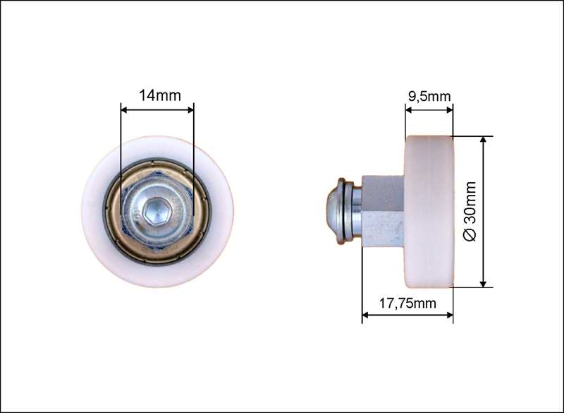 A.Z. MEISTERTEILE Rollenlager 11054287 Single. Schmitz / TSE. Größe: 30 x 9.5 x 17.75 mm. 10 Stück / Packung