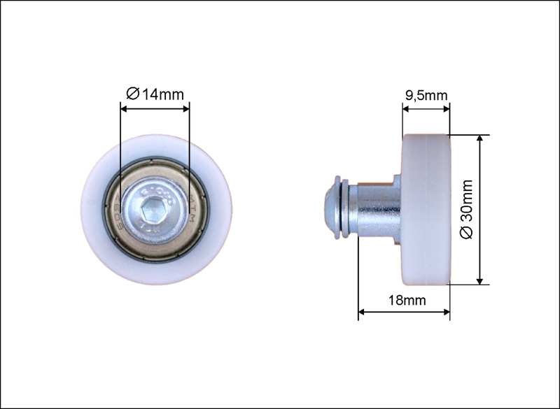 A.Z. MEISTERTEILE Rollenlager 11054286 Single. Schmitz / TSE. Größe: 30 x 9.5 x 18 mm. 10 Stück / Packung