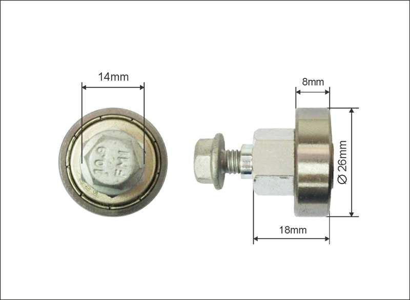 A.Z. MEISTERTEILE Rollenlager 11054290 Single. Kögel 629-K. Größe: 26 x 8 x 18 mm. 10 Stück / Packung