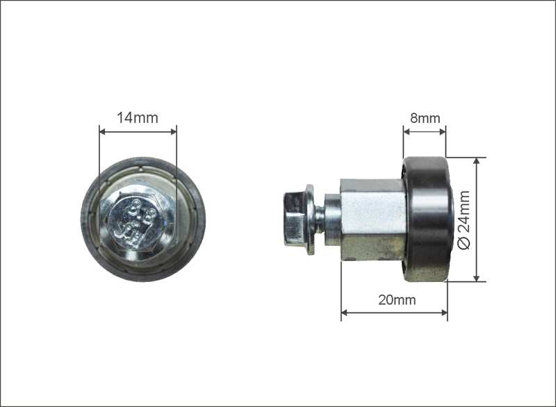 A.Z. MEISTERTEILE Rollenlager 11054297 Single. Kögel 628-B. Größe: 24 x 8 x 20 mm. 10 Stück / Packung