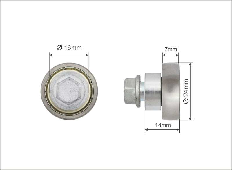 A.Z. MEISTERTEILE Rollenlager 11054307 Single. Kögel. Größe: 24 x 7 x 14 mm. 10 Stück / Packung