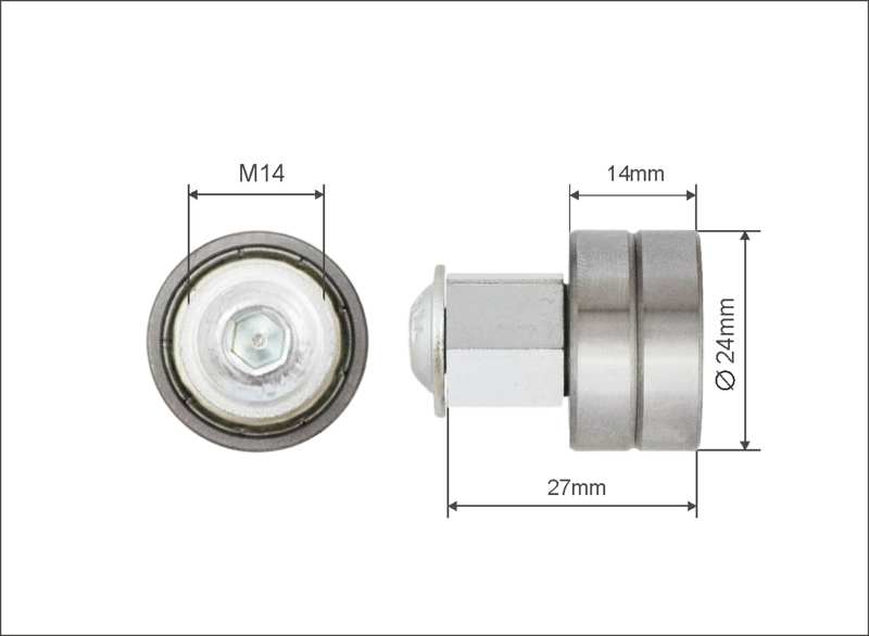 A.Z. MEISTERTEILE Rollenlager 11054314 Einzel. universell. Größe: 24 x 14 x 27 mm. 10 Stück / Packung