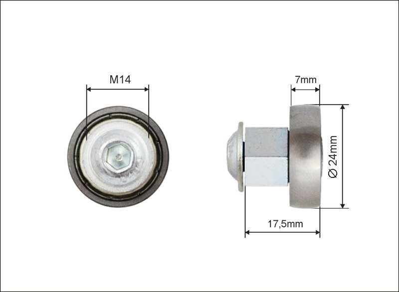 A.Z. MEISTERTEILE Curtain roller 11054313 Single. universal. size: 24 x 7 x 17.5 mm. 10 pcs/pack