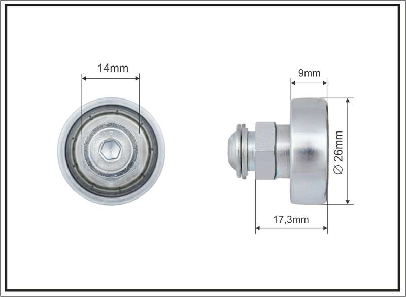 A.Z. MEISTERTEILE Rollenlager 11054321 Einfach. universell. Größe: 26 x 9 x 17.3 mm. 10 Stück / Packung