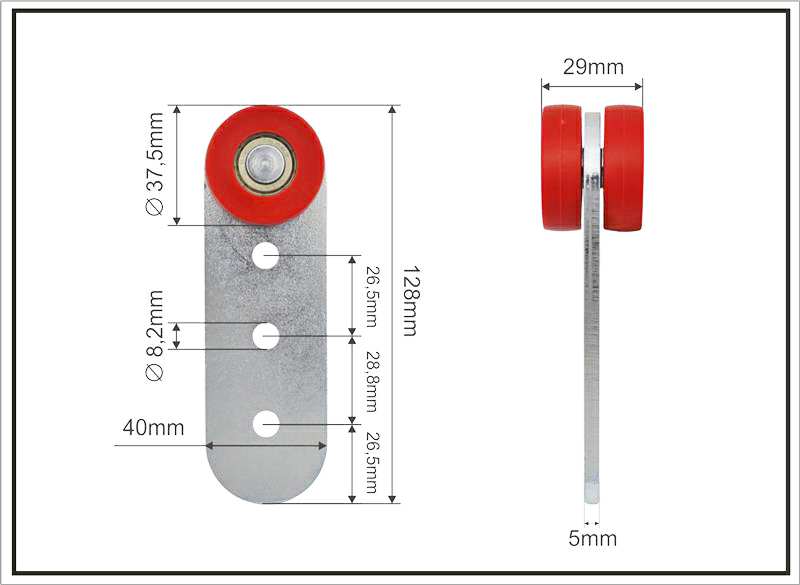 A.Z. MEISTERTEILE Rollenlager 11054326 Doppelseitig, Schmitz, Größe: 37,5 x 29 x 128 mm, 10 Stück / Packung