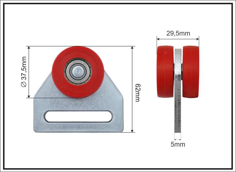 A.Z. MEISTERTEILE Rollenlager 11054329 Doppelseitig, Schmitz, Größe: 37,5 x 29,5 x 62 mm, 10 Stück / Packung