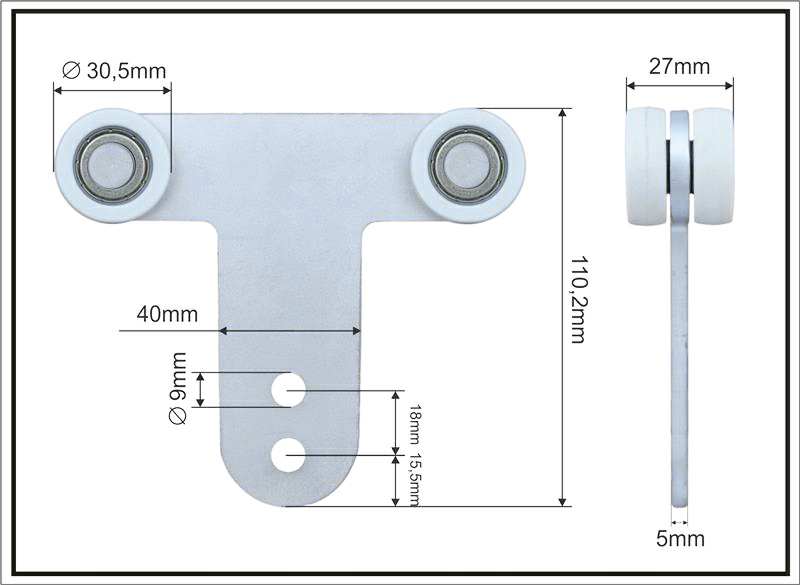 A.Z. MEISTERTEILE Rollenlager 11054328 Doppelseitig (doppelt), Schmitz, Größe 30,5 x 27 x 110,2 mm, 5 Stück/Packung