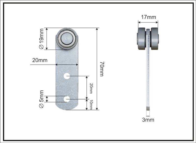 A.Z. MEISTERTEILE Rollenlager 11054336 Doppelseitig, universal Größe: 19 x 17 x 70 mm, 10 Stück / Packung