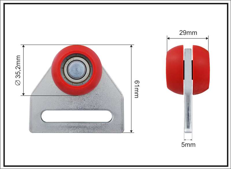 A.Z. MEISTERTEILE Rollenlager 11054333 Doppelseitig, Schmitz, Größe: 35,2 x 29 x 61 mm, 10 Stück/Packung