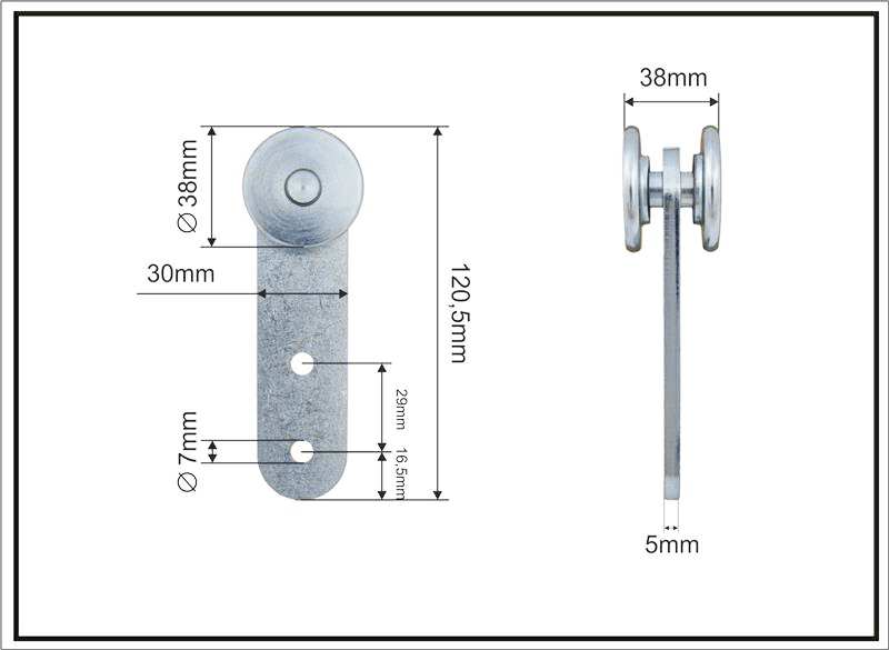 A.Z. MEISTERTEILE Rollenlager 11054343 Doppelseitig, universal, Größe: 38 x 38 x 120,5 mm, 10 Stück / Packung