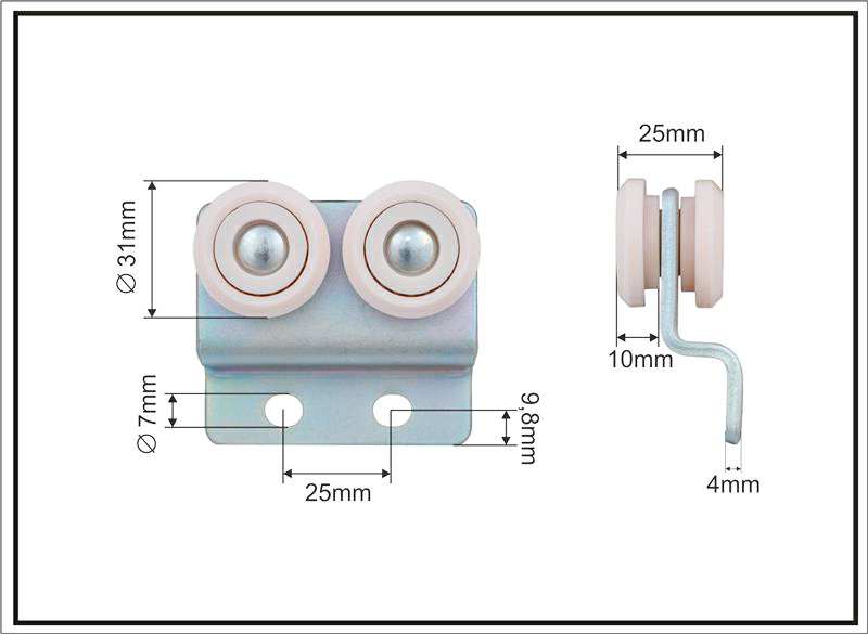 A.Z. MEISTERTEILE Rollenlager 11054344 Doppelseitig (doppelt), Schmitz, Größe 31 x 25 x 66 mm, 10 Stück/Packung