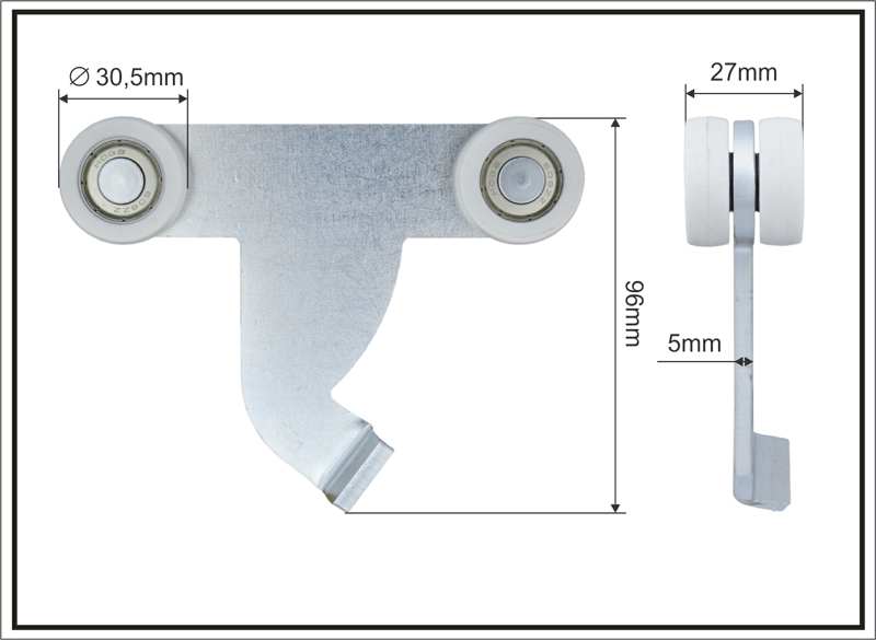 A.Z. MEISTERTEILE Rollenlager 11054347 Doppelseitig, Schmitz, Größe 30,5 x 27 x 96 mm, 5 Stück/Packung