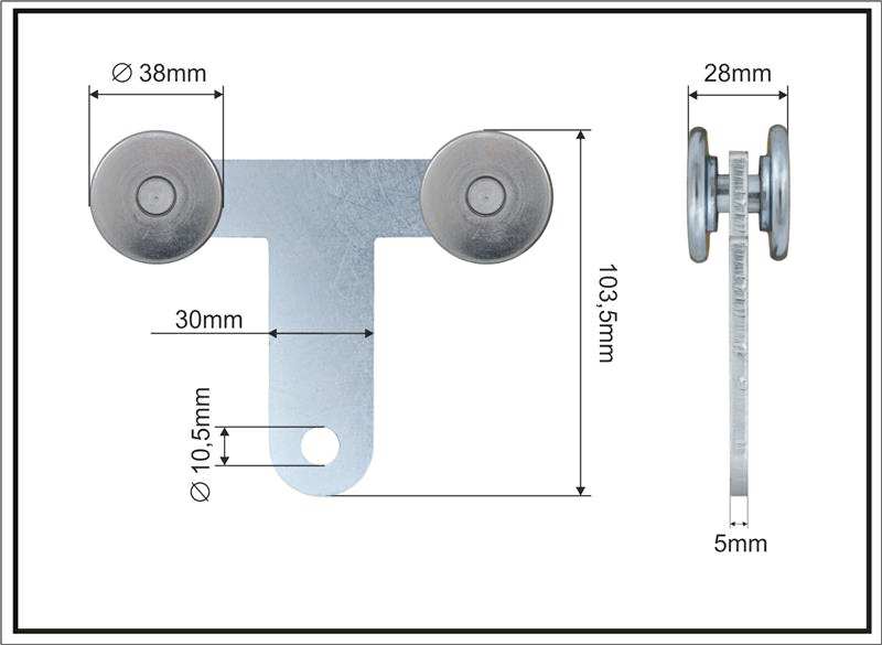 A.Z. MEISTERTEILE Rollenlager 11054352 Doppelseitig (doppelt), universal, Größe 38 x 28 x 103,5 mm, 5 Stück/Packung