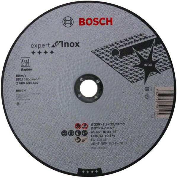 BOSCH Schneidscheibe 11139843 Experte für Inox als 46 T Inox BF Rapido gerade, 25 PCs/Pack