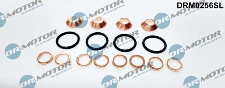 DR.MOTOR AUTOMOTIVE Sealing ring 11141217 Set, for 4 injectors, 14 pieces set