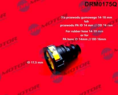 DR.MOTOR AUTOMOTIVE Pipe joint 11141093 For fuel line, Quick Connector, Universal, 1 pc
Manufacturer Restriction: Citroën, Peugeot, Shape: straight, Cable Diameter from [mm]: 14, Cable Diameter to [mm]: 18, Cable insulation material: PA (polyamide), Rubber