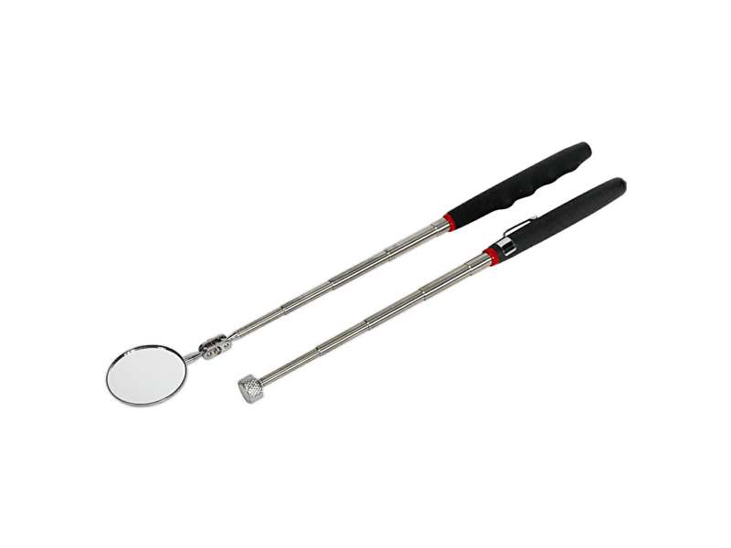 SEALEY Magnetic pickup tool 331569 Not rentable, just for sale! 2 pieces set, magnet load capacity: 3.6 kg, magnet diameter: 13mm, telescope length: 160/630mm, mirror dimensions: diameter 50mm, telescope length: 245/710mm
Cannot be taken back for quality assurance reasons!