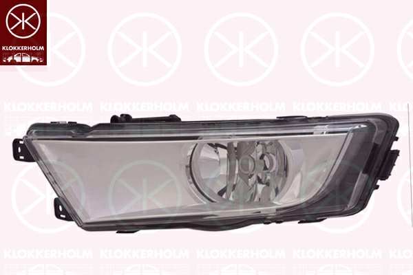 KLOKKERHOLM Nebelscheinwerfer 11143982 Einbauposition: vorne rechts, Lampenart: H8, Leuchtefunktion: mit Abbiegelicht, Gehäusefarbe: chrom