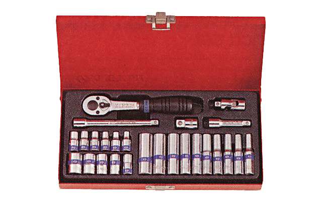 KING TONY Plug spanner kit 136051 26 db, 1/4 ", manual, 6*