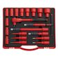 SEALEY VDE insulated socket set 11025946 EN60900 standards, 1/2 ", 20 pieces, plug wrench: 10, 11, 12, 13, 14.17, 19, 22, 24, 27, 32 mm, 45 teeth, direction-changing, ratchet propelled, 100 mm bit heads : 4, 5, 6, 8, 10 mm, extensions: 150, 250 mm, 200 mmrets T-drive 1.