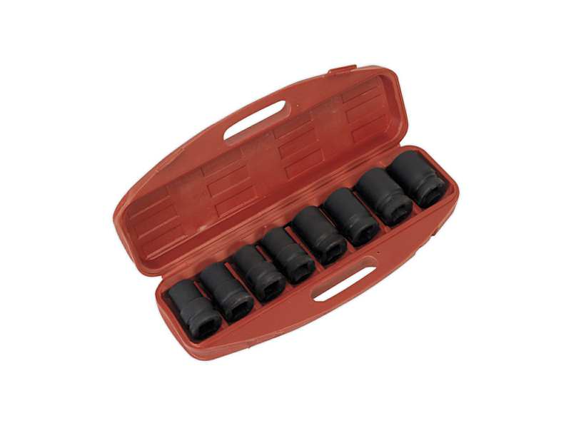 SEALEY Socket bit set 330948 8 db Machine, CR-MO, 1 ", plug wrenches: 24, 27, 30, 32, 33, 34, 36, 41mm