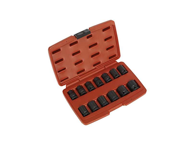 SEALEY Steckschlüsselkopfsatz 330922 13 dB Maschine, CR-Mo, 1/2 ", 12 Seiten, Inhalt: 10, 11, 12, 13, 14, 15, 16, 17, 18, 19, 21, 22, 24 mm