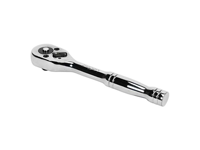 SEALEY Ratchet connecting rod 332102 1/4 "SQ DRIVE, CR -VA, ratchet number: 45, length: 140mm, Slim Style with grip, polished - chrome -plated surface