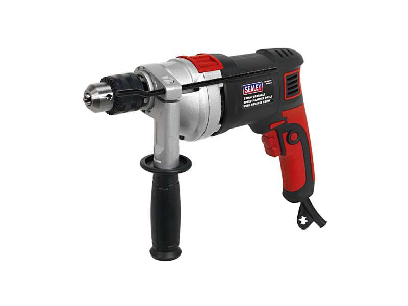 SEALEY Impact drill 332403 It is also recommended to buy the 348169 Unix item! 850 W / 230V, 13mm chucks, speed: 0-3000RPM, shock number: 0-48000BPM, rotation direction with switching, side handle, depth bounder, cable length: 2 m