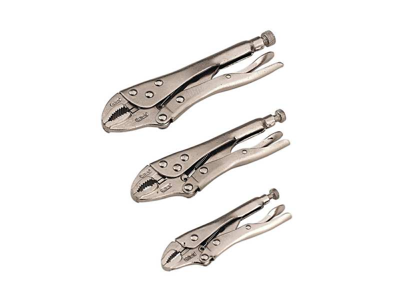 SEALEY Selbstsichernde Zange 331874 3 PCs Sets, CR-Mo/CR-VA, Bent-Schnabel (Kapazität/Länge): 30 mm/125 mm, 40 mm/175 mm, 45 mm/215 mm