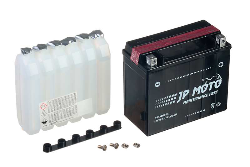 JP MOTO Batterie 129785 12 V. 18 Ah. Besser +. Packt neben dem Elektrolyten! Aufmerksamkeit! Gemäß der Regulierung 2019/1148 kann die Europäische Union das Produkt nur als Fahrzeugreparaturwerkstatt im Rahmen der Regulierung (EU) 2019/1148 kaufen.