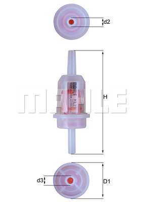 KNECHT Kraftstofffilter (universal) 11169683 Filterausführung: Leitungsfilter, Durchmesser [mm]: 30,5, Höhe [mm]: 109, Einlass-O [mm]: 8, Auslass-O [mm]: 8