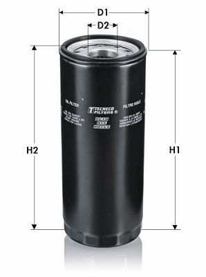 TECNECO FILTERS Ölfilter 11184956 Höhe [mm]: 161, Gewindemaß: M 26 X 1.5, Außendurchmesser [mm]: 81, Filterausführung: Anschraubfilter, Ergänzungsartikel/Ergänzende Info 2: mit einem Rücklaufsperrventil, Außendurchmesser 2 [mm]: 75, Innendurchmesser 2 [mm]: 64