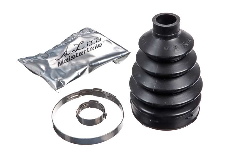 A.Z. MEISTERTEILE Drive shaft boot 11005405 Set. rubber bell. material: thermoplastic. 2 clips. grease
Inner Diameter 1 [mm]: 23, Inner Diameter 2 [mm]: 80, Height [mm]: 126, Thread Size: M20x1.0, Bellows Material: TPE (thermoplastic elastomer), New Part: , Supplementary Article/Info 2: with nut 1.