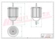 HIFI FILTER Fuel filter (universal) 11190315 Filter type: In-Line Filter, Outlet O 2 [mm]: 8, Outlet O [mm]: 8, Height [mm]: 105, Outer Diameter [mm]: 35 2.