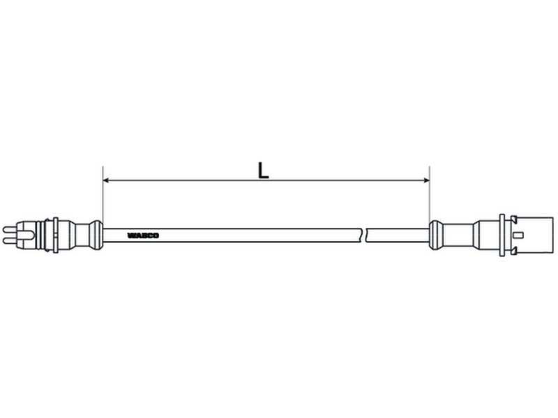 WABCO ABS pipe 10843126 Fitting Position: Rear Axle Left, Rear Axle Right, Colour: Black, Length [mm]: 4000, Number of pins: 2