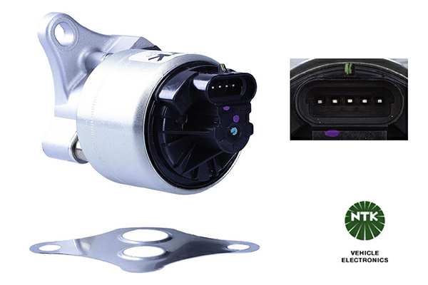 NGK EGR valve 11205583 Operating Mode: Electric, Supplementary Article/Supplementary Info: with gaskets/seals, Number of pins: 5, Material: Metal, Connector Shape: rectangular