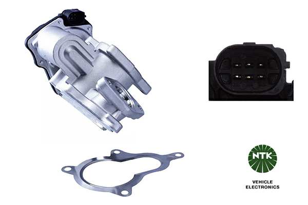 NGK EGR valve 11205548 Operating Mode: Electric, Supplementary Article/Supplementary Info: with gaskets/seals, Number of pins: 6, Material: Metal, Connector Shape: D Shape