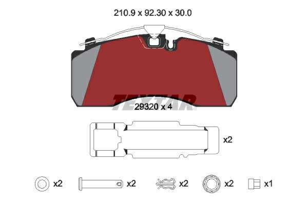 TEXTAR Bremsbelag für Scheibenbremsen (LKW) 961225 Set
Länge [mm]: 210,5, Breite [mm]: 92,7, Einbauposition: Vorderachse, Hinterachse, Dicke/Stärke 1 [mm]: 29,8, Verschleißwarnkontakt: mit akustischer Verschleißwarnung, Ergänzungsartikel/Ergänzende Info 2: mit Befestigungsmaterial, Ergänzungsartikel/Ergänzende Info: mit Anbaumaterial, Service Information beachten: 1.