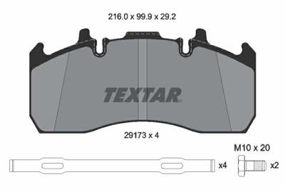 TEXTAR Bremsbelag für Scheibenbremsen (LKW)