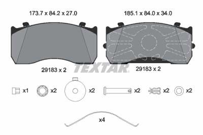 TEXTAR Bremsbelag für Scheibenbremsen (LKW)