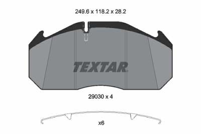 TEXTAR Bremsbelag für Scheibenbremsen (LKW)