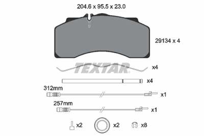 TEXTAR Bremsbelag für Scheibenbremsen (LKW)