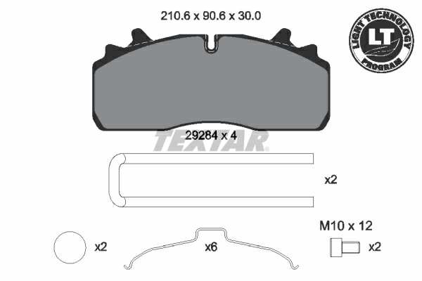 TEXTAR Bremsbelag für Scheibenbremsen (LKW) 10677971 Set
Breite [mm]: 210,6, Höhe [mm]: 90,6, Dicke/Stärke [mm]: 30, Verschleißwarnkontakt: für Verschleißwarnanzeiger vorbereitet, Ergänzungsartikel/Ergänzende Info: mit Zubehör, WVA-Nummer: 29284, Material Bremsbelag-Rückenplatte: Stahl, Bremssystem: Wabco MAXX 19 1.