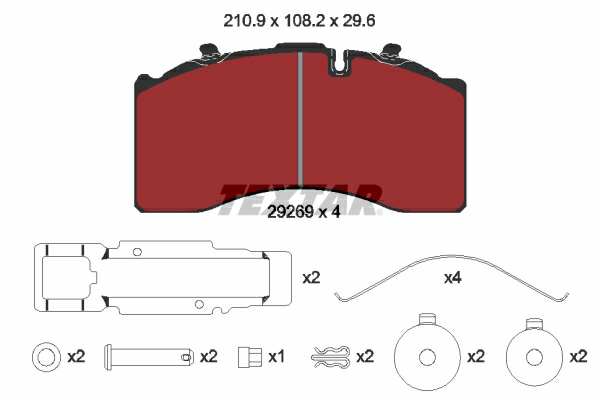 TEXTAR Bremsbelag für Scheibenbremsen (LKW) 10854515 Set
Dicke/Stärke [mm]: 32, Breite [mm]: 210, Höhe [mm]: 106, Verschleißwarnkontakt: für Verschleißwarnanzeiger vorbereitet, Ergänzungsartikel/Ergänzende Info: ohne Zubehör 1.